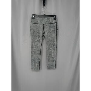 Nike Leggings Small Black Running Swirl Stripe Cropped Activewear Workout Train